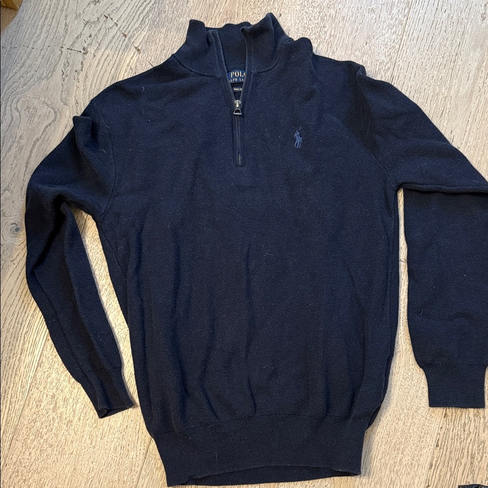 Polo by Ralph Lauren Men's Dark Blue Zip-Up Sweater